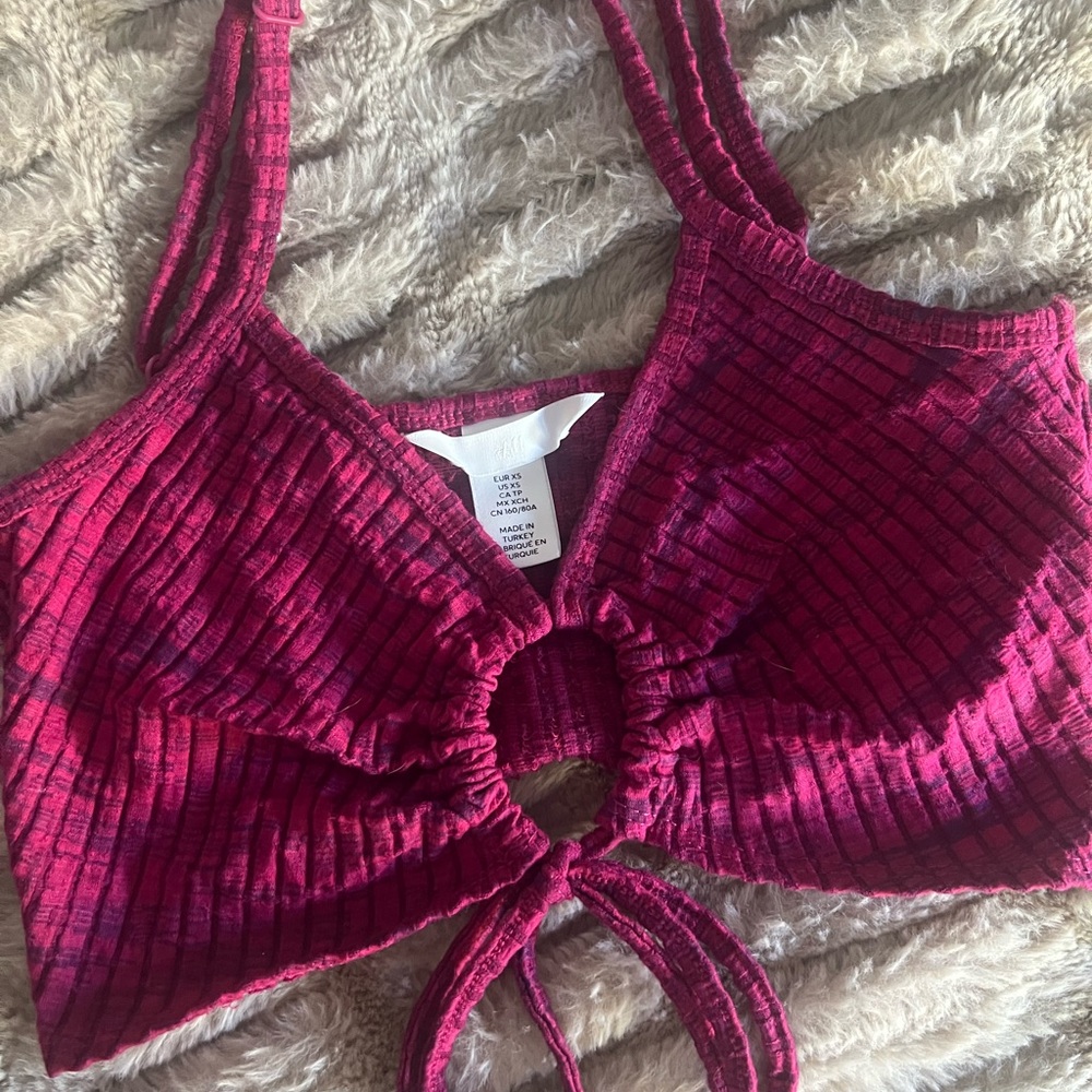 H&M Ribbed Maroon Bralette
